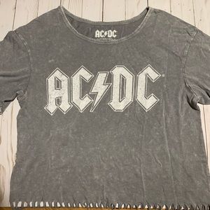 AC/DC FRINGE CROP SHIRT